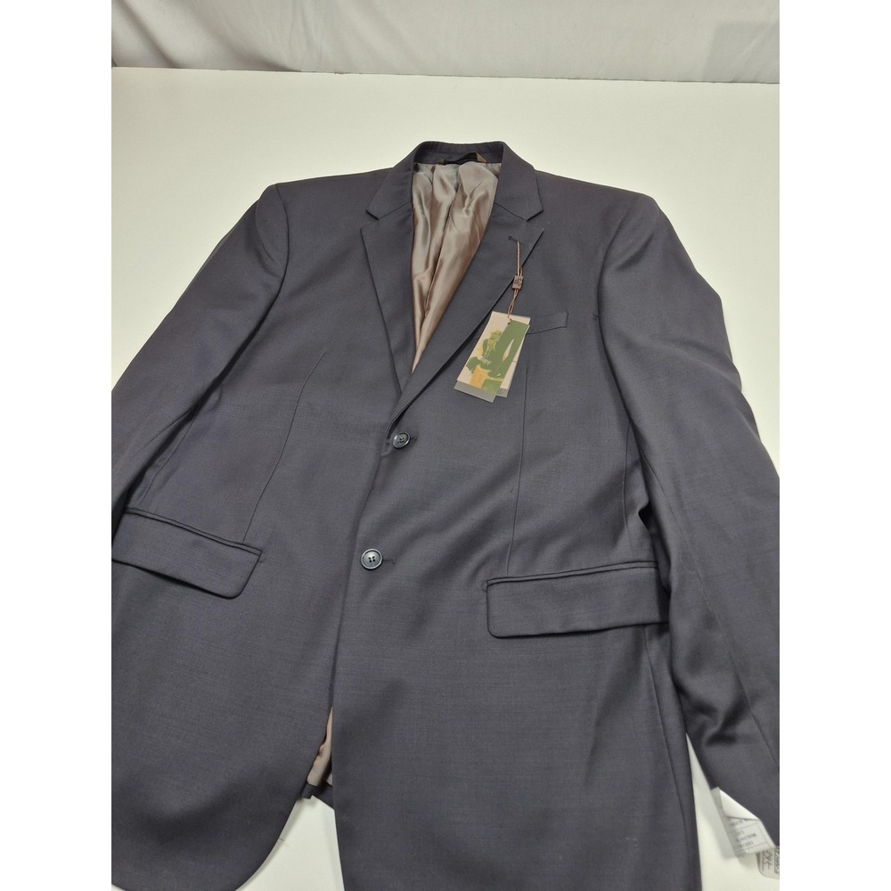 Prontomoda Blazer Mens 44 Long Navy Merino Wool Super 140s Sport Coat NWT